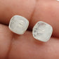 6mm Square Rainbow Moonstone 925 Sterling Silver Bezel Stud Earrings Jewelry