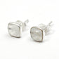 6mm Square Rainbow Moonstone 925 Sterling Silver Bezel Stud Earrings Jewelry