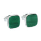 8mm Square Malachite Gemstone 925 Silver Stud Earrings Women Jewelry