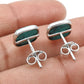 8mm Square Turquoise Gemstone 925 Silver Handmade Stud Earrings Jewelry