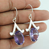 Woman Gift 925 Silver Natural Amethyst Drop Dangle Ethnic Earrings S13