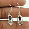 Natural Garnet Gemstone 925 Silver Drop Dangle Boho Earrings For Girls K18