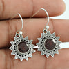 Birthday Gift For Her Natural Garnet Drop Dangle Vintage Earrings 925 Silver V65