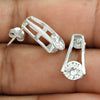 Natural Cubic Zirconia 925 Silver Stud Rhodium Plated Earrings For Girls V61