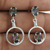 Natural Mystic Topaz Drop Dangle Vintage Earrings 925 Silver For Girls I15