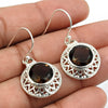 Woman Gift 925 Silver Natural Smoky Quartz Drop Dangle Ethnic Earrings A18