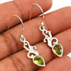 Natural Peridot Gemstone Drop Dangle Boho Earrings 925 Silver For Women Y37