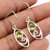 Wedding Gift For Her 925 Silver Natural Peridot Drop Dangle Vintage Earrings C18