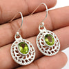 Gift For Her Natural Peridot Stone Chunky Earrings 925 Sterling Silver Jewelry