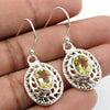 Natural Lemon Topaz 925 Silver Drop Dangle Bohemian Earrings For Girls N18