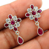 Gift For Her Natural Cubic Zirconia Drop Dangle Ethnic Earrings 925 Silver F39