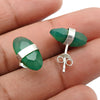 Green Onyx Gemstone Daughter Stud Post Unique Butterfly Earrings Solid Silver