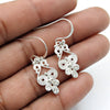 Natural Cubic Zirconia Wife Wedding Dangle Drop Earrings Solid Sterling Silver