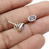 Sterling Silver Crown Chakra Natural Amethyst New Stud Post Friend Gift Earrings