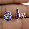 Snowman Enamel Stud Earrings 925 Sterling Silver Women Jewelry