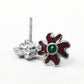 925 Sterling Silver Enamel Flower Stud Earrings