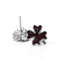 925 Sterling Silver Red Enamel Flower Stud Earrings Gift Jewelry