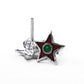 925 Sterling Silver Red Enamel Star Stud Earrings