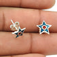 925 Sterling Silver Blue Enamel Star Stud Earrings