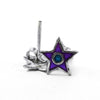 925 Sterling Silver Purple Enamel Star Stud Earrings