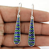 Dangle Enamel Earrings 925 Solid Sterling Silver Handmade Indian Jewelry V1