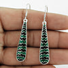 Artisan 925 Solid Sterling Silver Jewelry Dangle Enamel Earrings L2