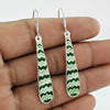 Handmade Indian Jewelry 925 Solid Sterling Silver Dangle Enamel Earrings T2