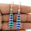 Handmade Indian Jewelry 925 Solid Sterling Silver Dangle Enamel Earrings K2