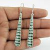 Indian Artisan Jewelry 925 Solid Sterling Silver Dangle Enamel Earrings E82