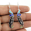 925 Sterling Silver Handcrafted Jewelry Dangle Enamel Earrings E3