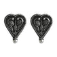 Solid 925 Sterling Silver Heart Stud Earrings