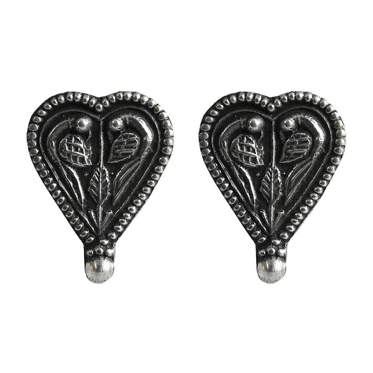 Solid 925 Sterling Silver Heart Stud Earrings