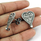 Solid 925 Sterling Silver Heart Stud Earrings