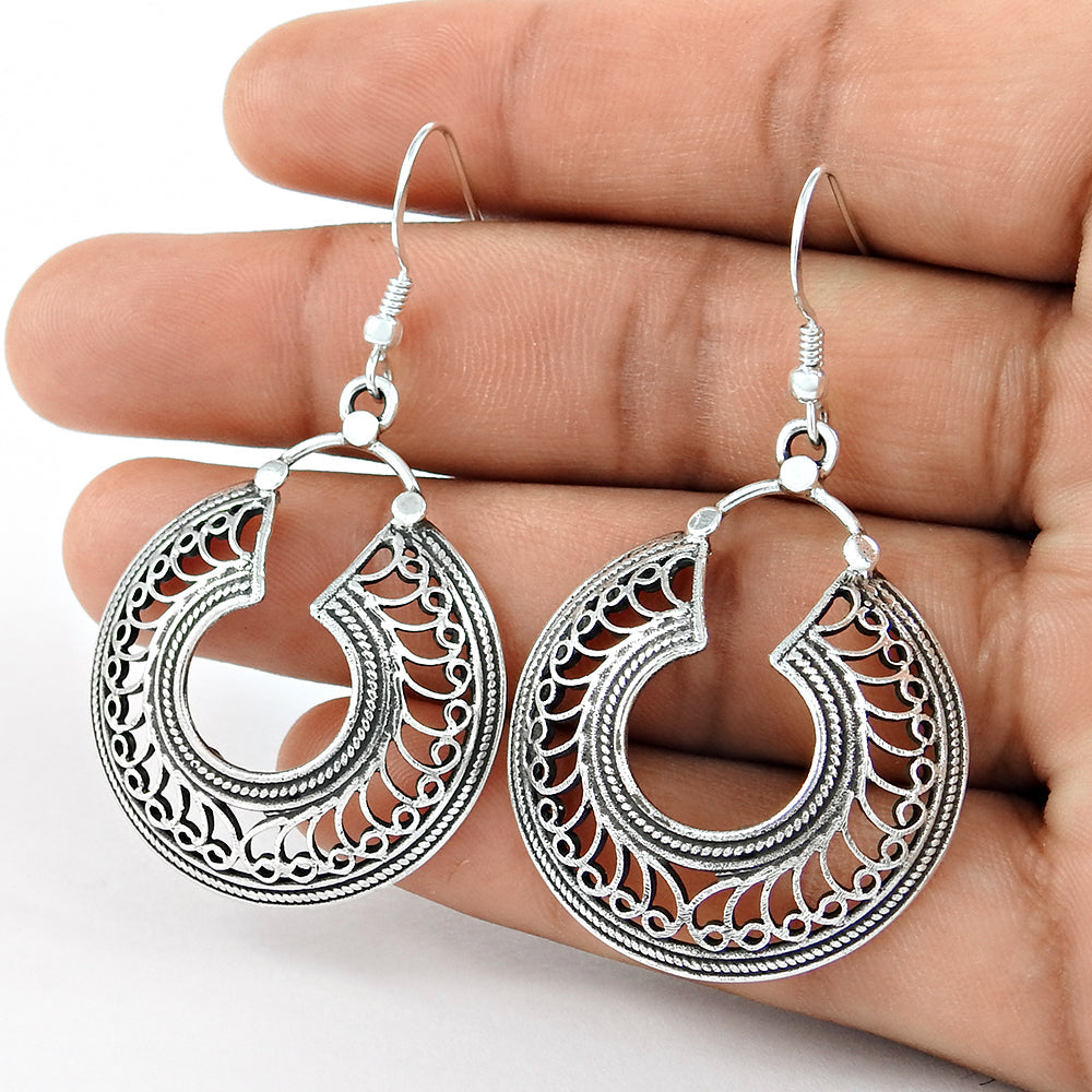 925 Sterling Silver Artisan Dangle Earrings