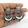 Solid 925 Sterling Oxidized Silver Antique Look Artisan Earrings