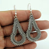 Solid 925 Sterling Silver Designer Dangle Earrings Indian Jewelry