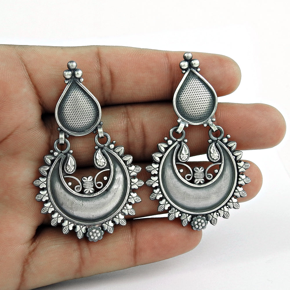 925 Sterling Silver Artisan Earrings Women Jewelry