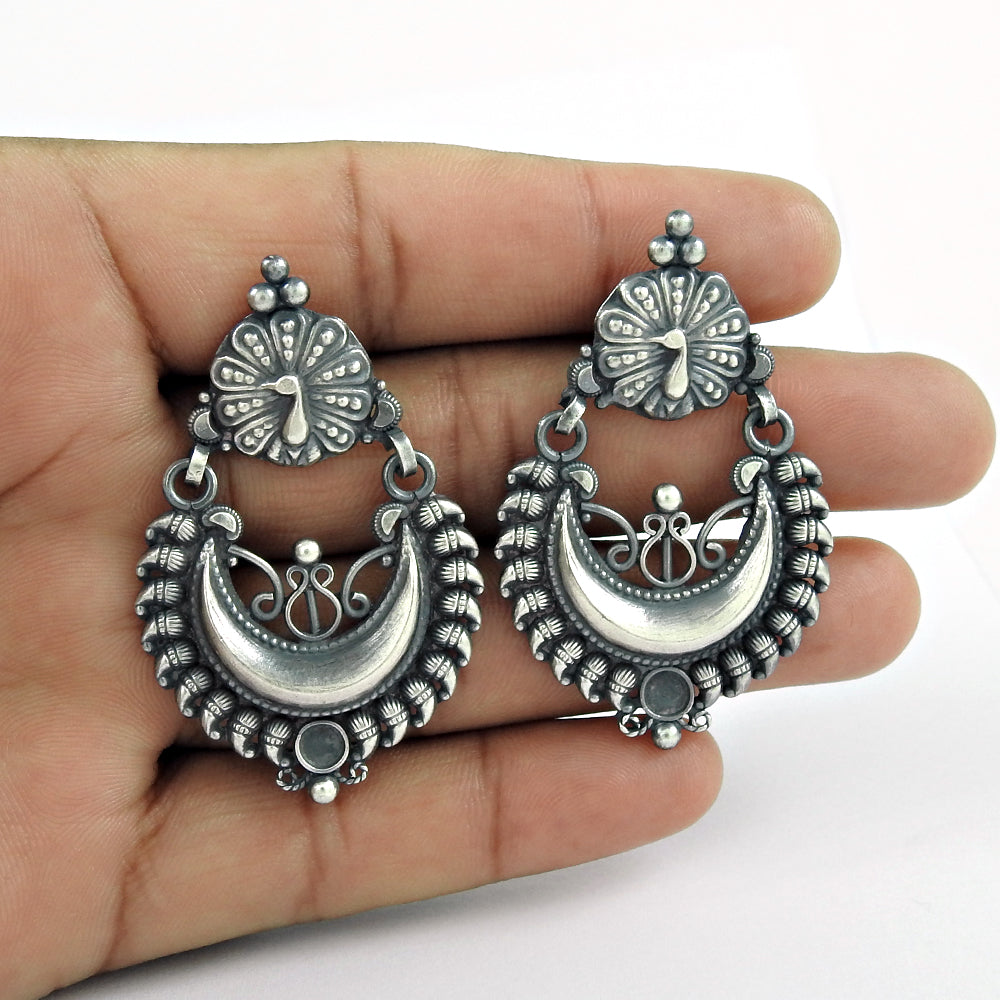 Solid 925 Silver Artisan Earrings Handmade Jewelry