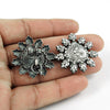 925 Sterling Oxidized Silver Artisan Stud Earrings Jewelry