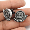 925 Sterling Oxidized Silver Handmade Stud Earrings For Women