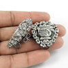 925 Sterling Oxidized Silver Engraved Peacock Stud Earrings