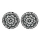 Oxidized 925 Sterling Silver Flower Stud Earrings