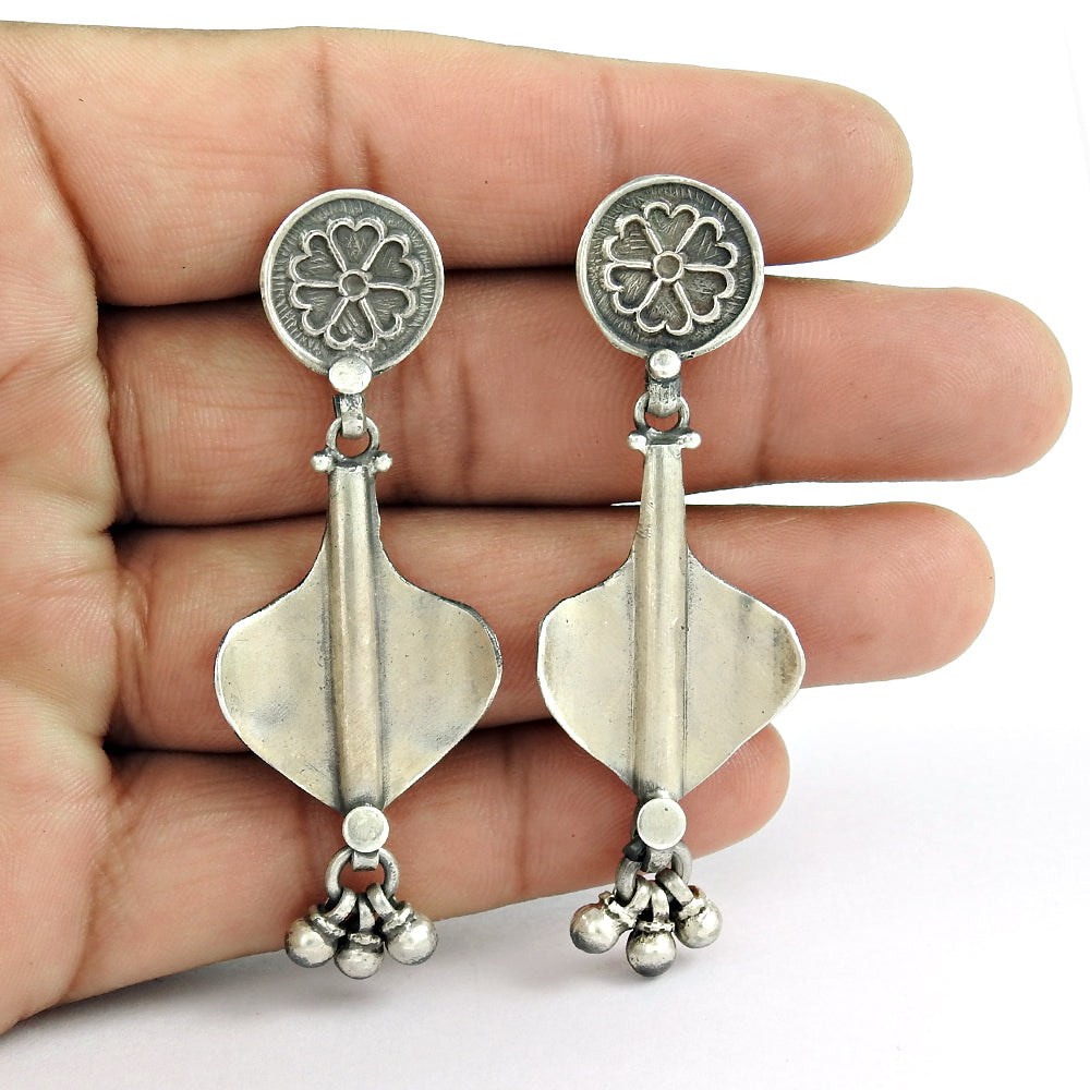 Solid 925 Sterling Silver Designer Dangle Earrings For Her