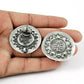 925 Sterling Oxidized Silver Sun Earrings Indian Jewelry