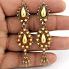 925 Solid Sterling Silver Gold Plated Handmade Dangle Earrings