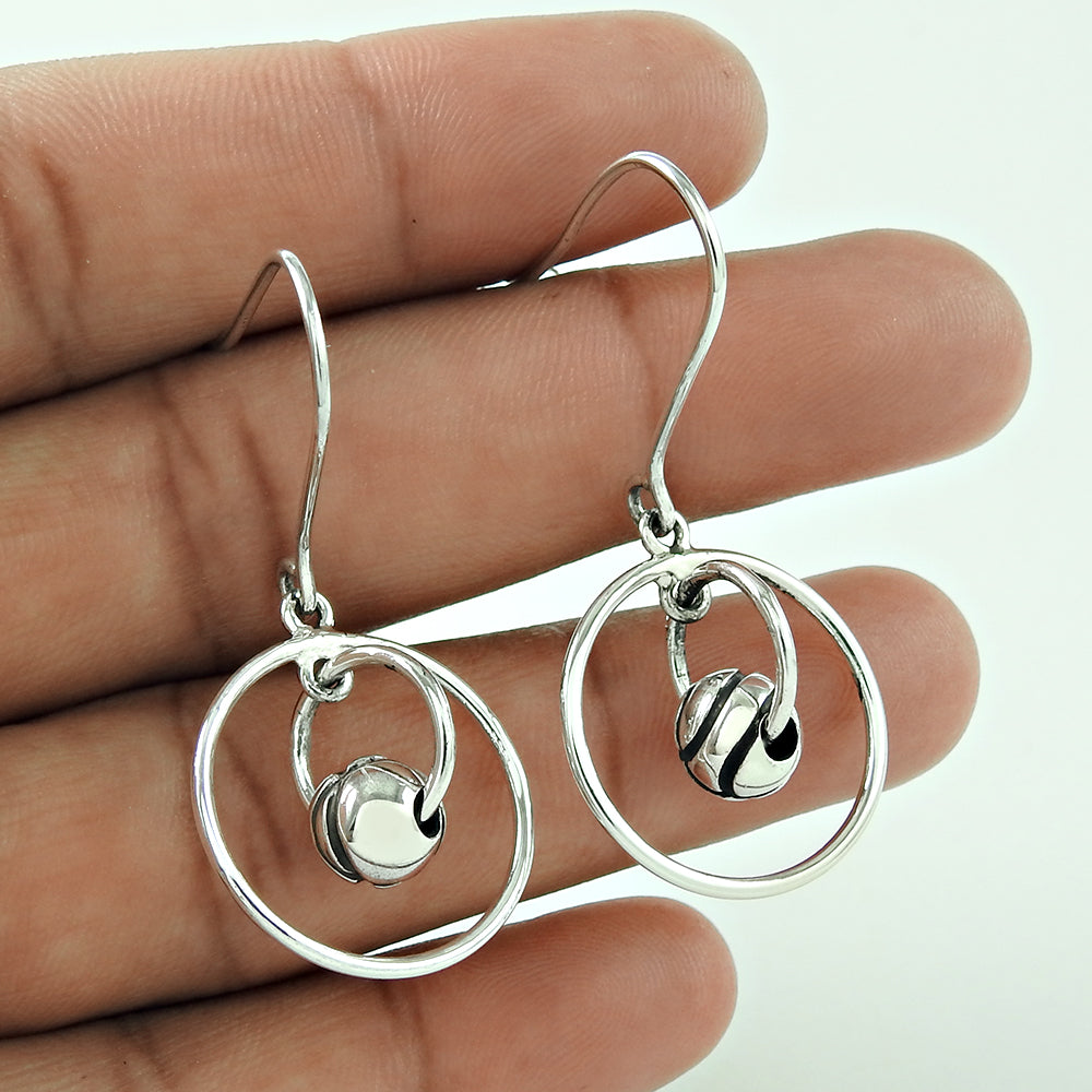 Hanging Earrings Solid 925 Sterling Silver Handmade Jewelry