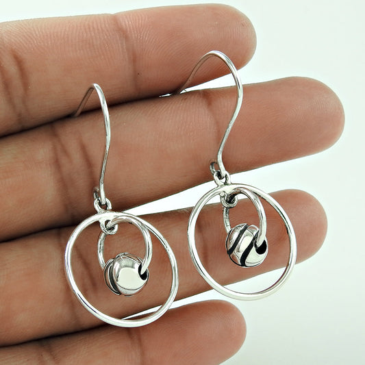 Hanging Earrings Solid 925 Sterling Silver Handmade Jewelry