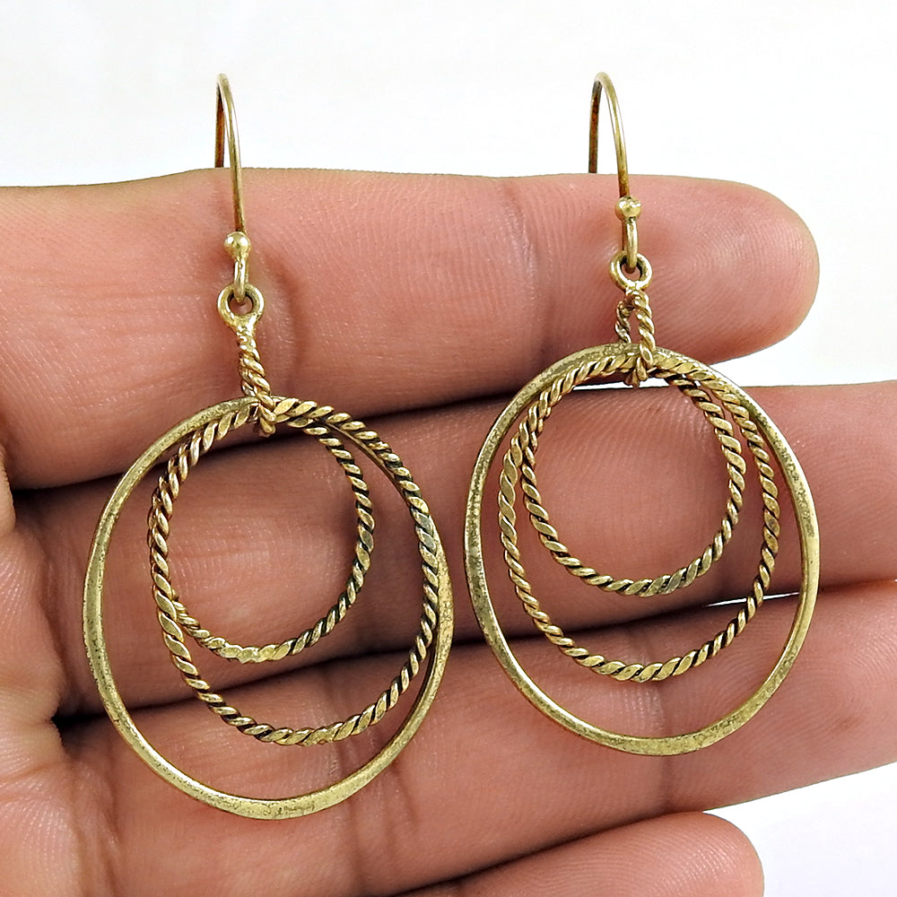 Gold Plated 925 Sterling Silver Earrings Antique Handmade Jewelry