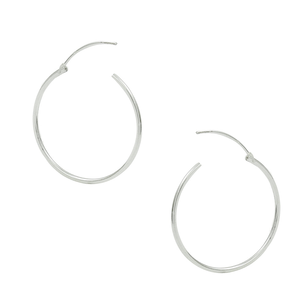 925 Sterling Silver Light Weight Hoop Earrings