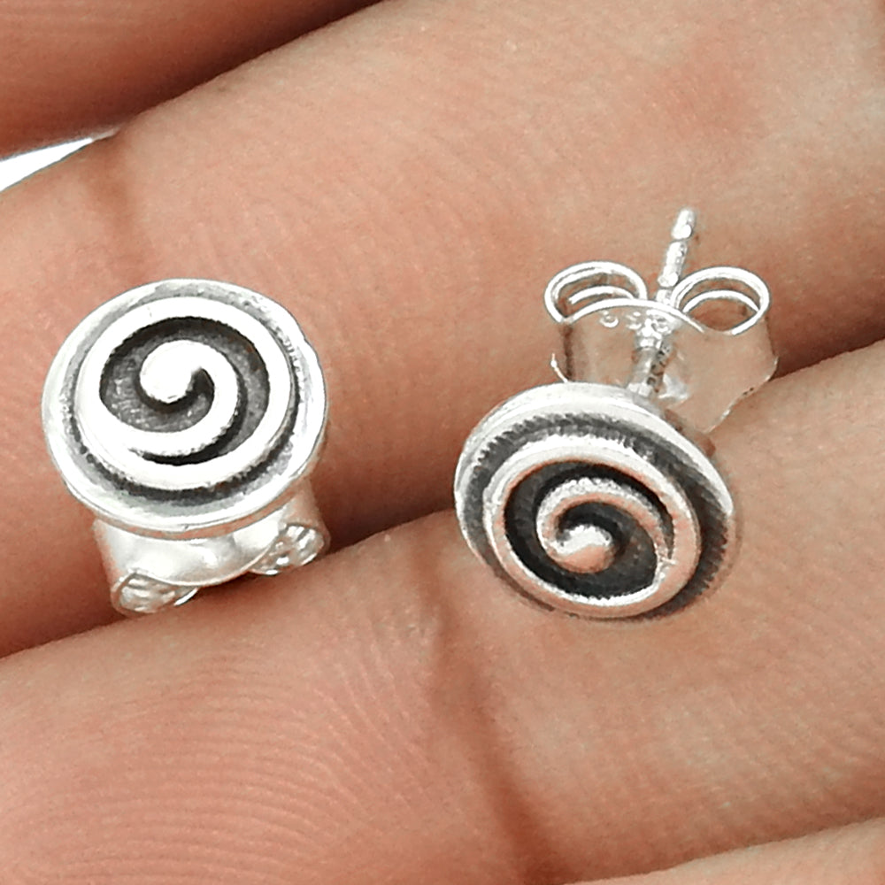 Solid 925 Sterling Silver Chakra Stud Earrings